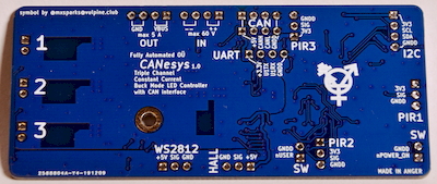 Back view of the CANesys PCB