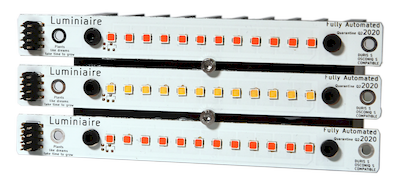 Three Luminiaires mounted on an aluminium heatsink